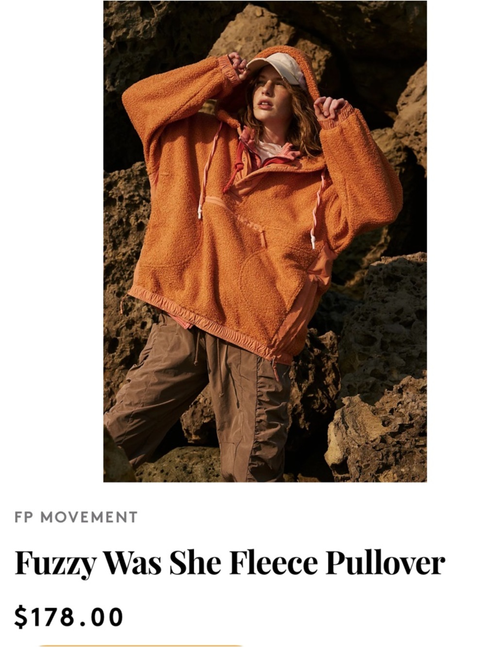 FP Movement Fuzzy Was She Fleece Pullover - Orange